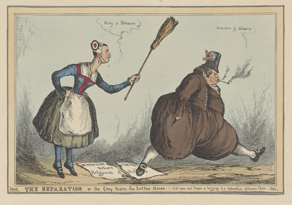 Detail of Cartoon on the separation between the Netherlands and Belgium by Thomas McLean