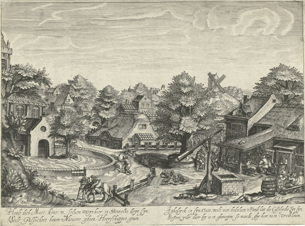 Detail of Inn by partying guests by Bartholomew Willemsz. Dolendo