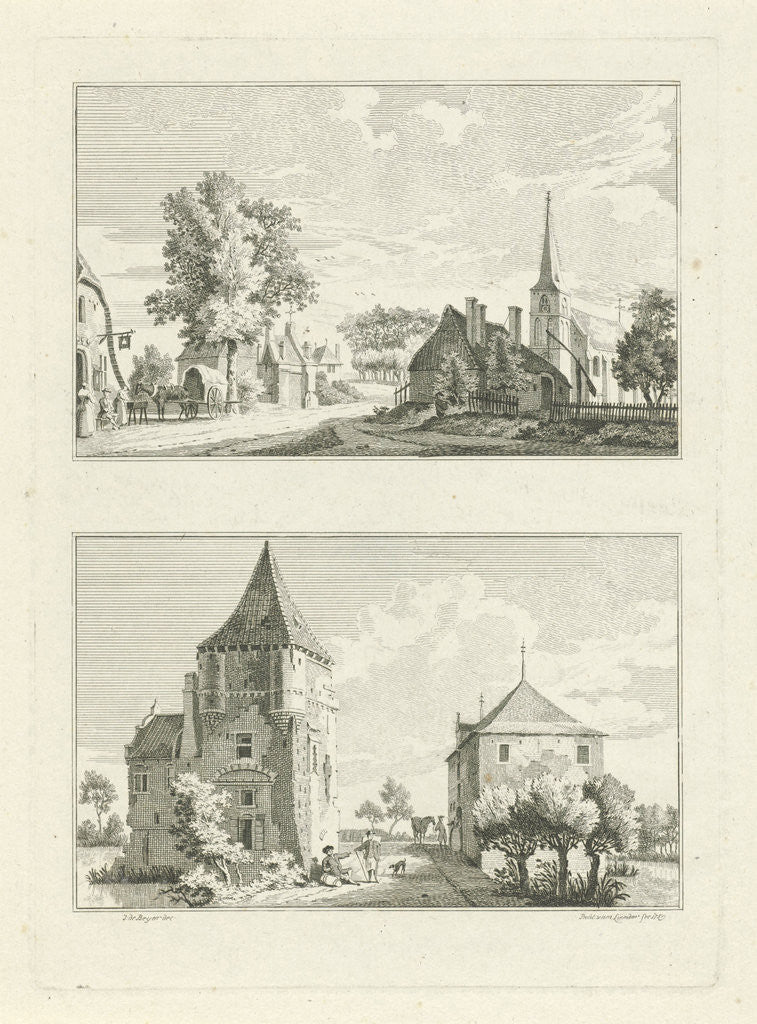 Detail of Village view in Till and the Tiller House by Paulus van Liender