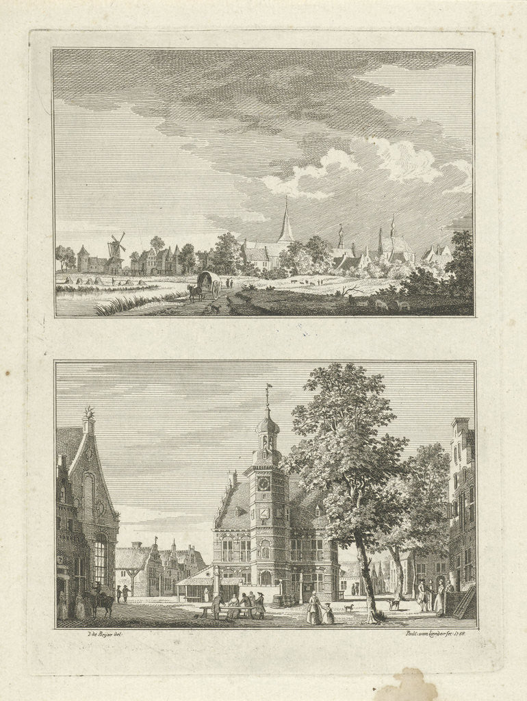 Detail of Village view in Gennep by Paulus van Liender