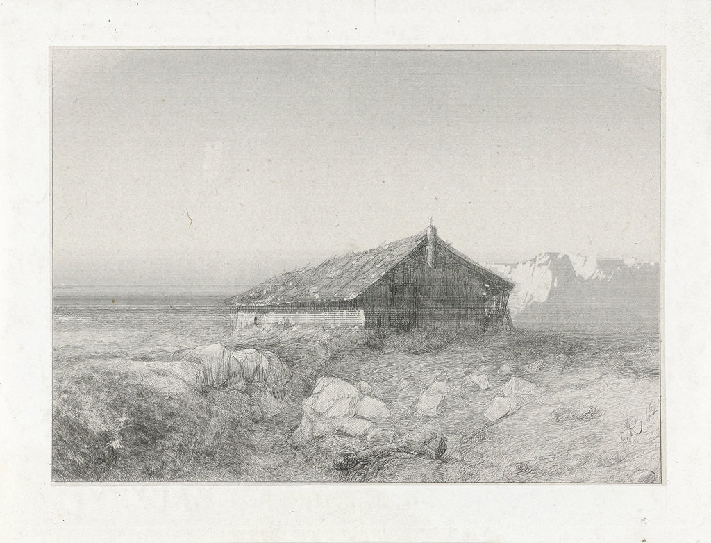 Detail of Plain with a hut by Charles Rochussen