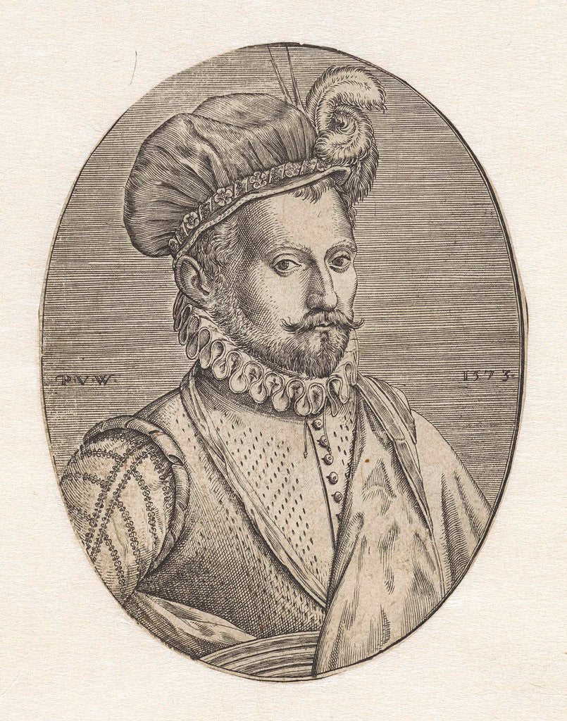 Detail of Portrait of an unknown man, wearing a feathered hat by Paulus van Wtewael