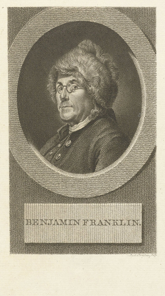 Detail of Portrait of Benjamin Franklin by Lambertus Antonius Claessens
