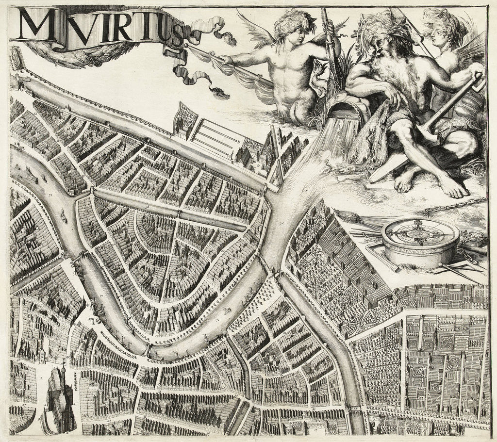 Detail of Part of the plan of Haarlem by Romeyn de Hooghe