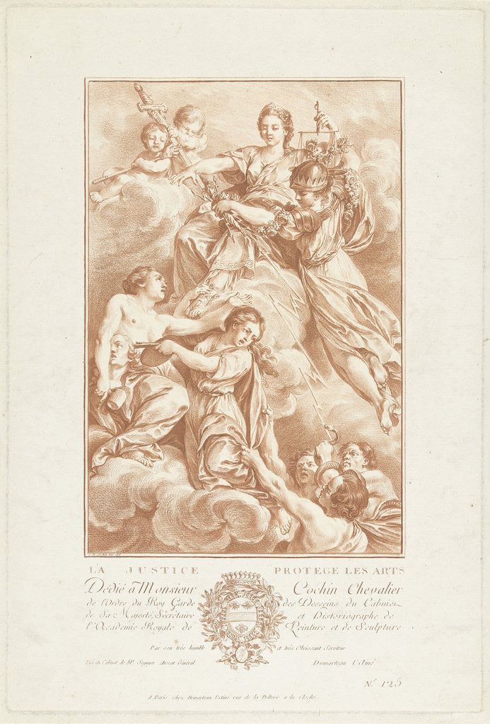 Detail of Allegory of Justice as patron of the arts by Gilles Demarteau