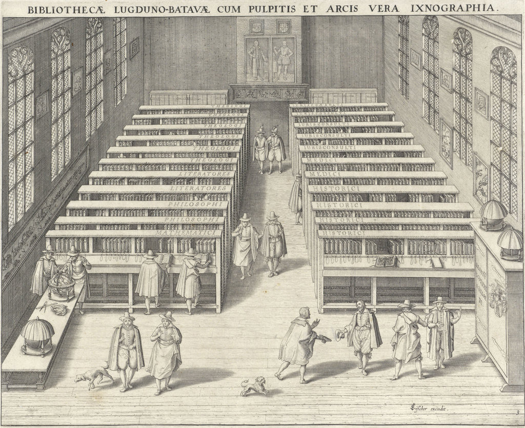 Detail of Library of the University of Leiden by Claes Jansz. Visscher II