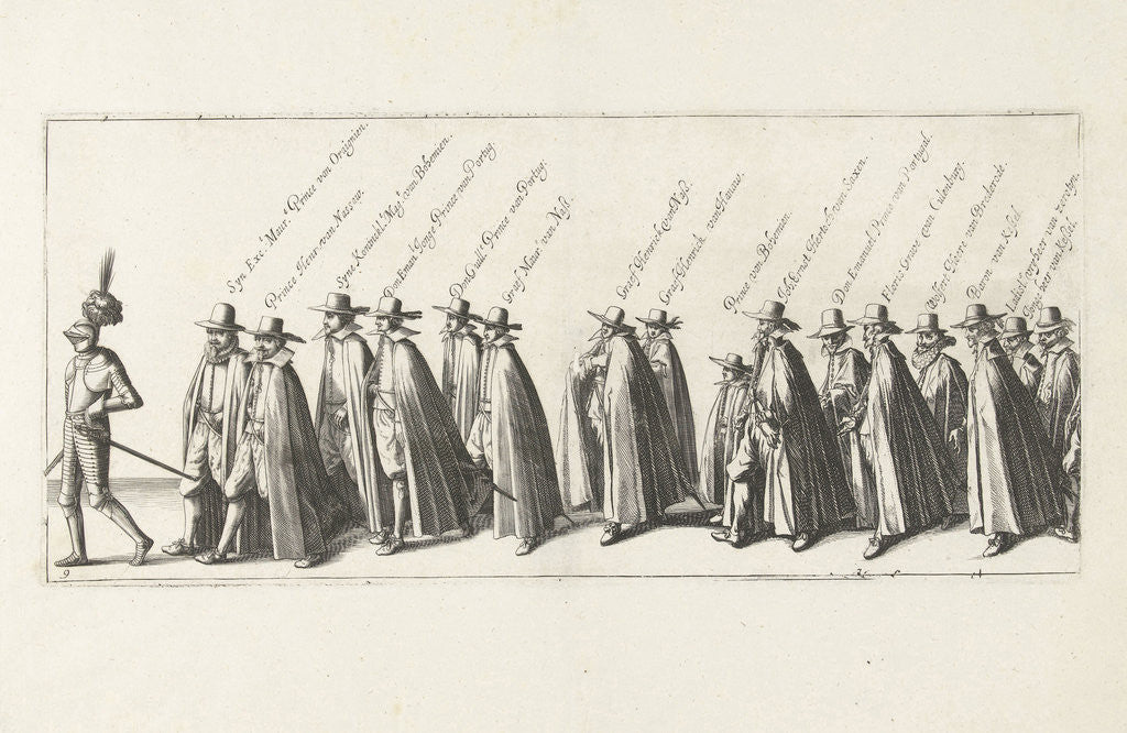 Detail of The funeral procession (Plate 9), 1623 by Hendrick Hondius I