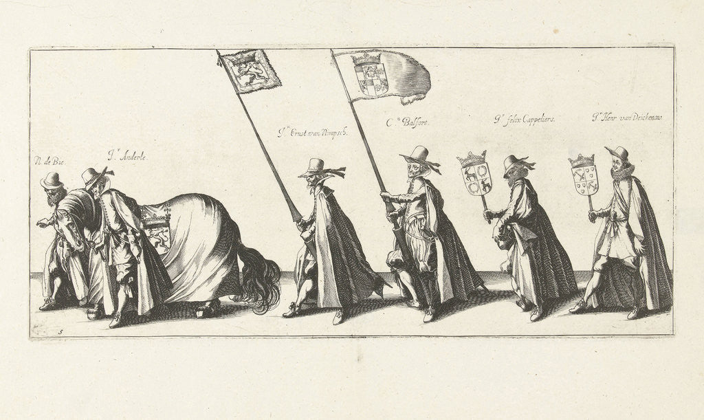 Detail of The funeral procession (Plate 5), 1623 by Hendrick Hondius I