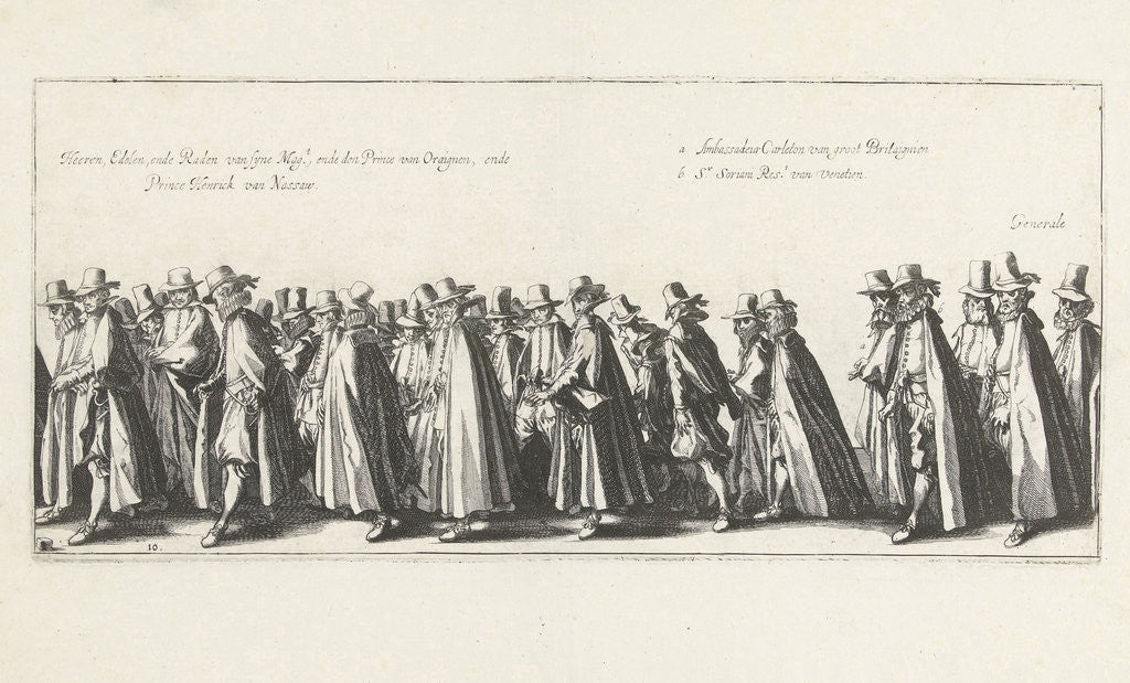 Detail of The funeral procession (Plate 10), 1623 by Hendrick Hondius I