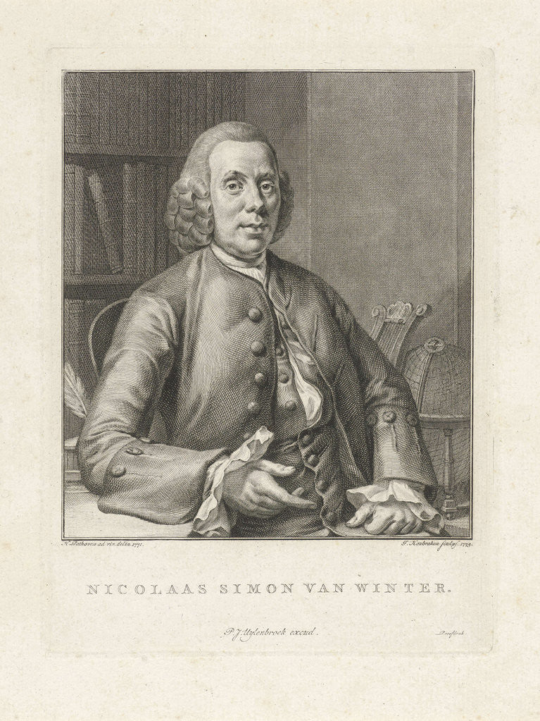 Detail of Portrait of Nicholas Simon Winter by Pieter Johannes Uylenbroek