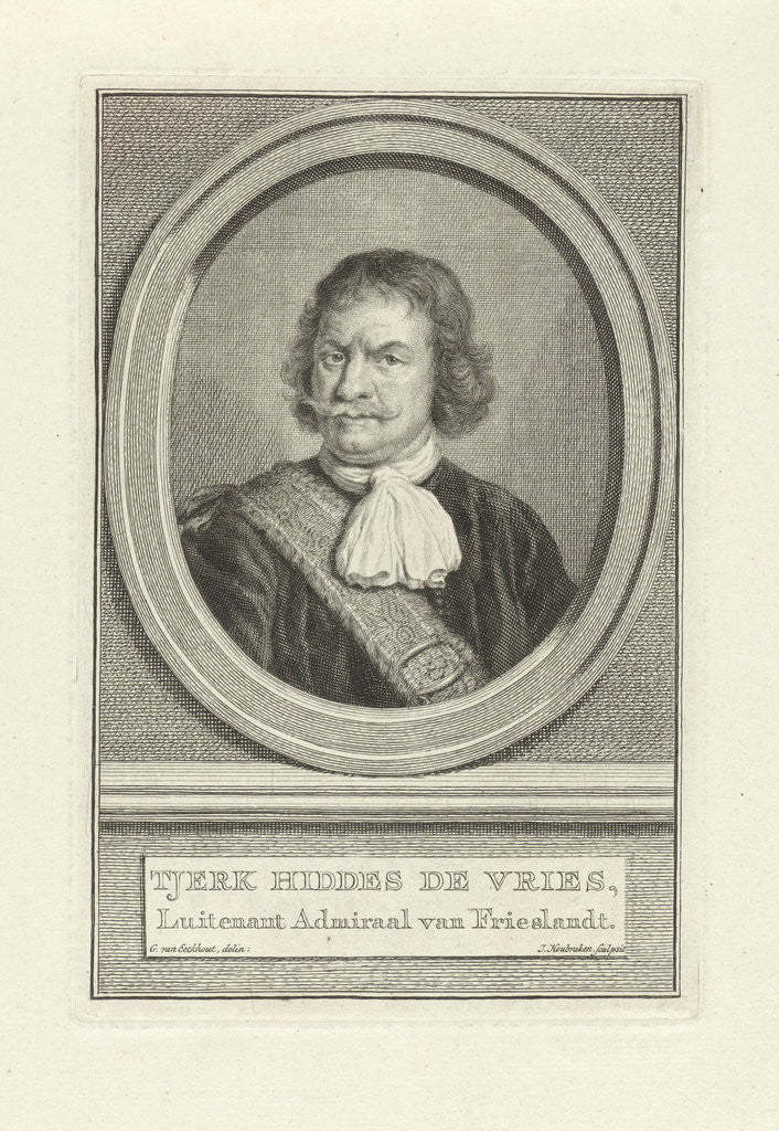 Detail of Portrait of Tjerck Hiddes de Vries by Jacob Houbraken
