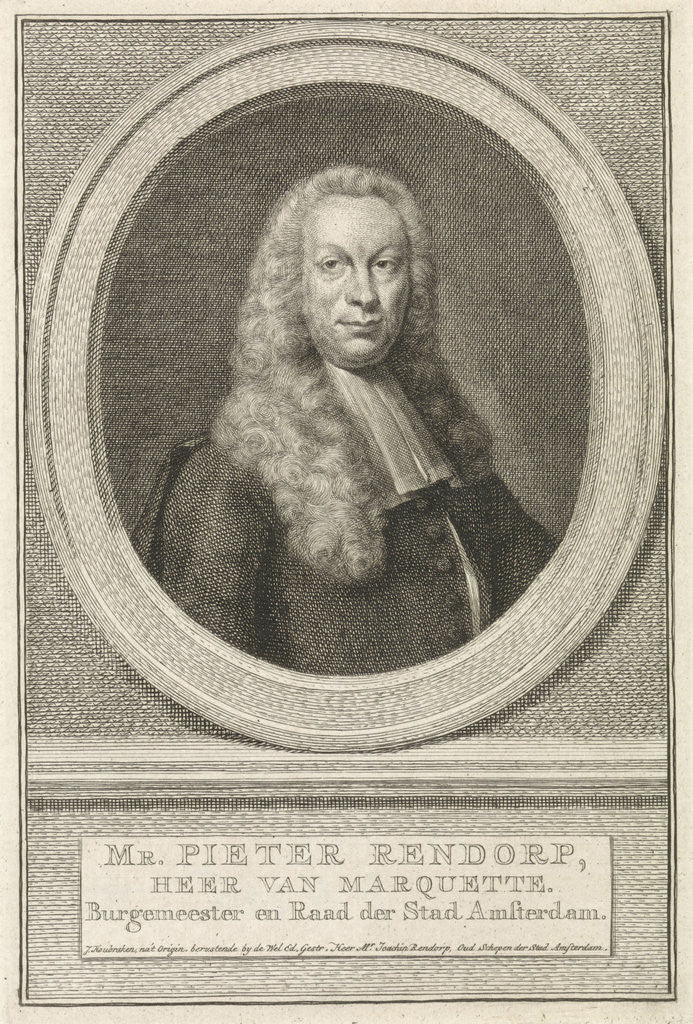 Detail of Portrait of Pieter Rendorp by Jacob Houbraken