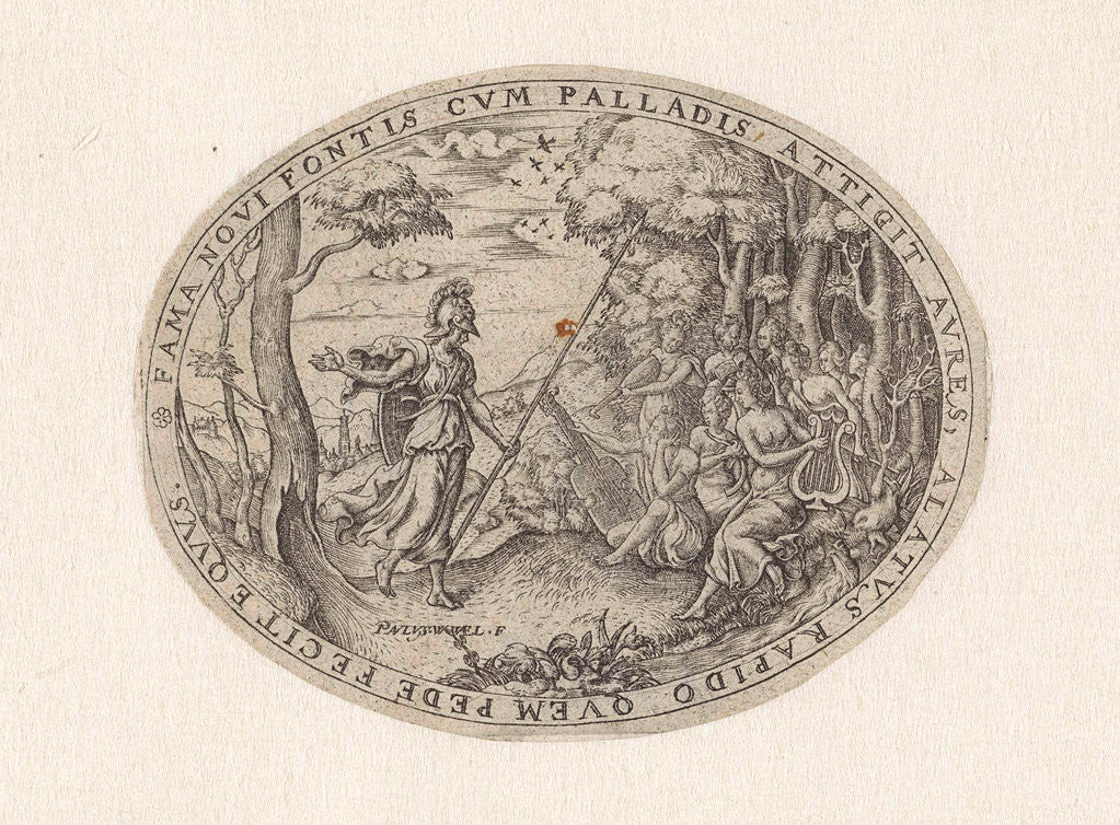 Detail of Minerva visits the Muses on Parnassus by Paulus van Wtewael