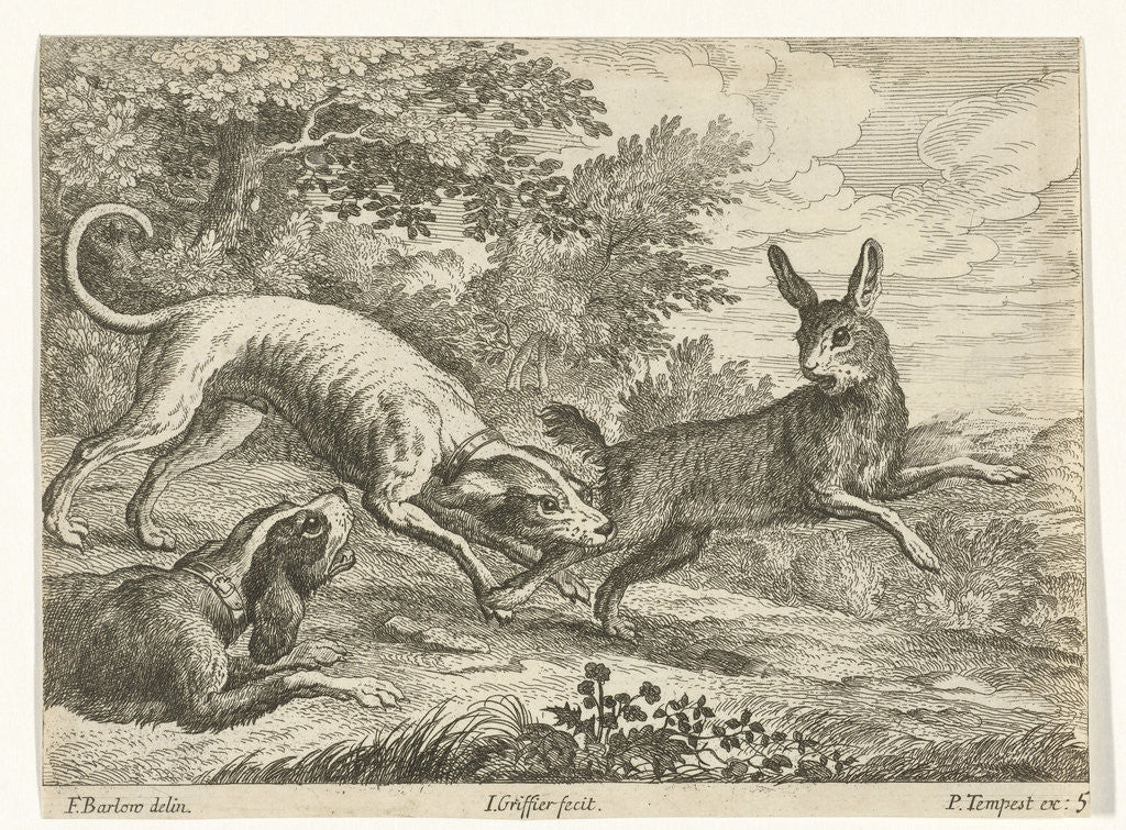 Detail of Hunting a hare by Pierce Tempest