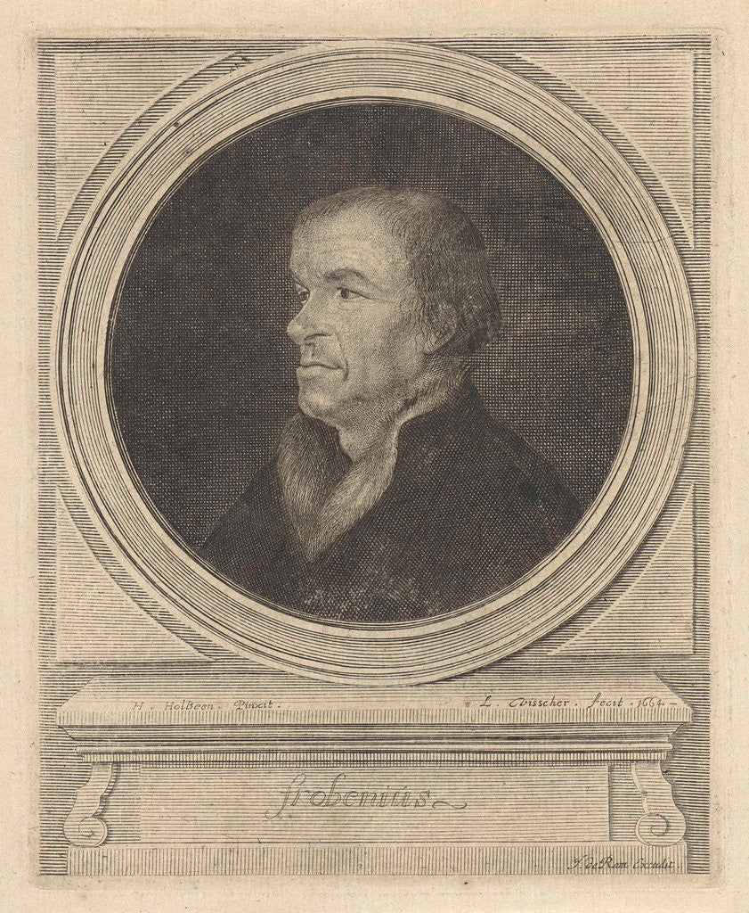 Detail of Portrait of Johann Froben, Lambert Visscher by Johannes de Ram