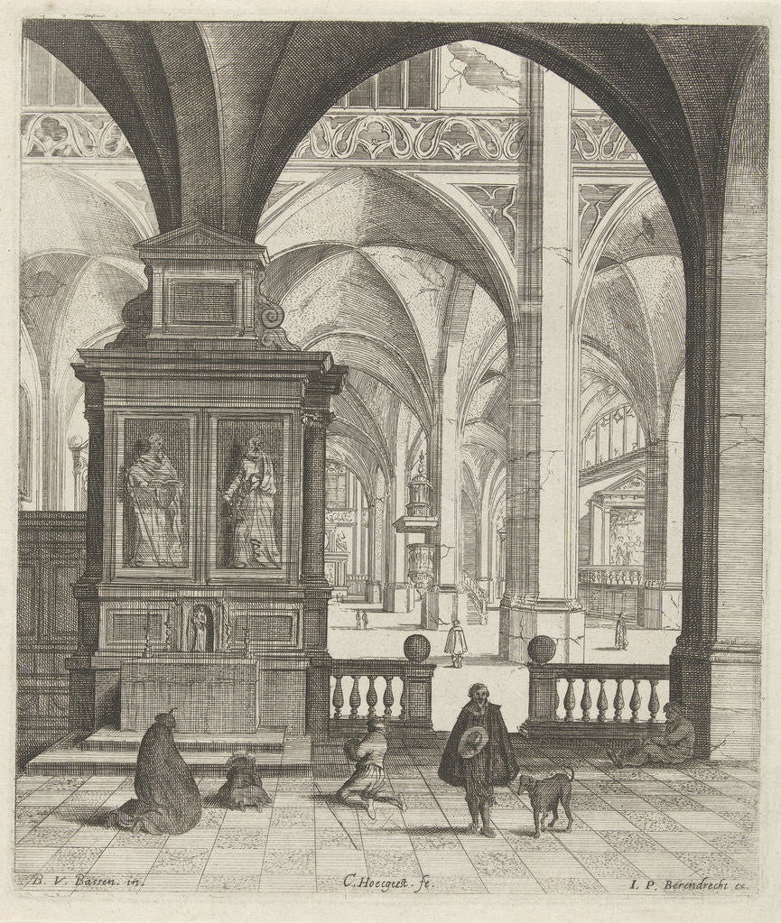 Detail of Church interior, Gerard Houckgeest by Johannes Pietersz. Berendrecht