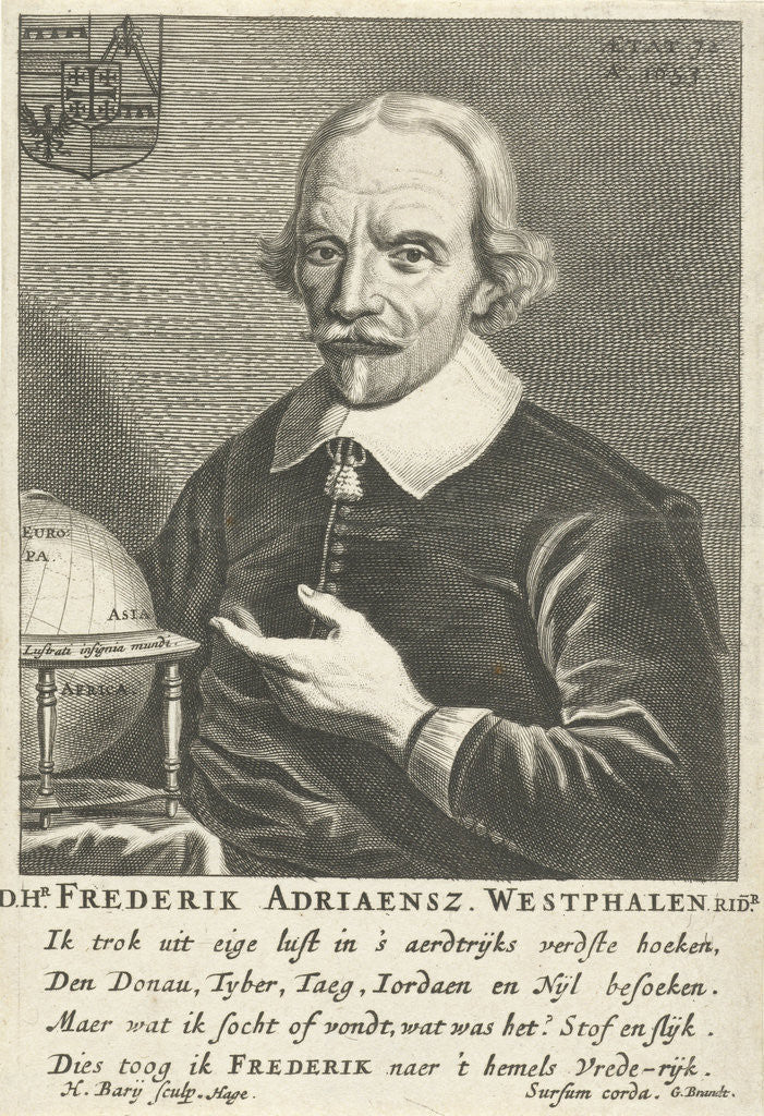 Detail of Portrait of Frederick Adriaensz Westphalen at the age of 72 by Geeraert Brandt I