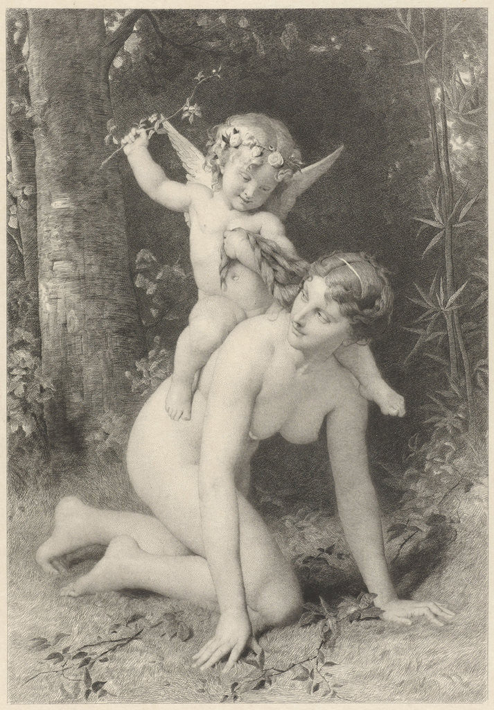 Detail of Amor on the back of a young woman by Léon Bazile Perrault