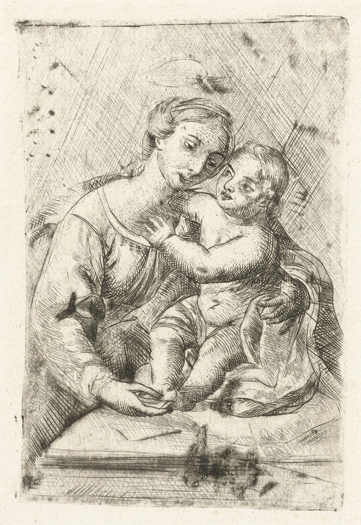Detail of Madonna with child by Rafaël