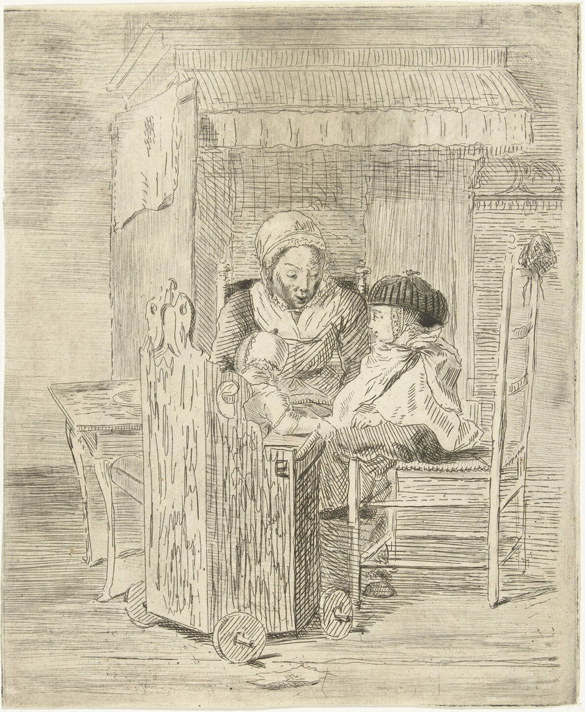 Detail of Baby Girl with two children by Louis Bernard Coclers