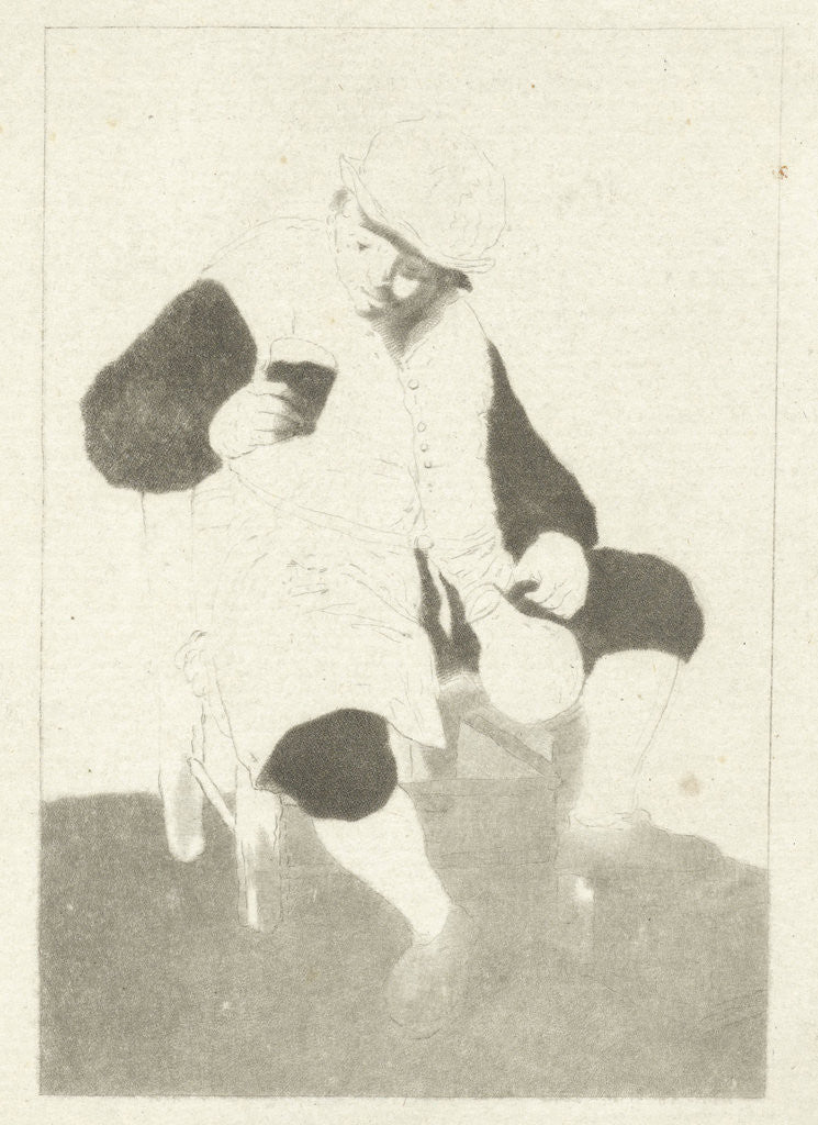 Detail of Seated farmer with pitcher by Adriaen van Ostade