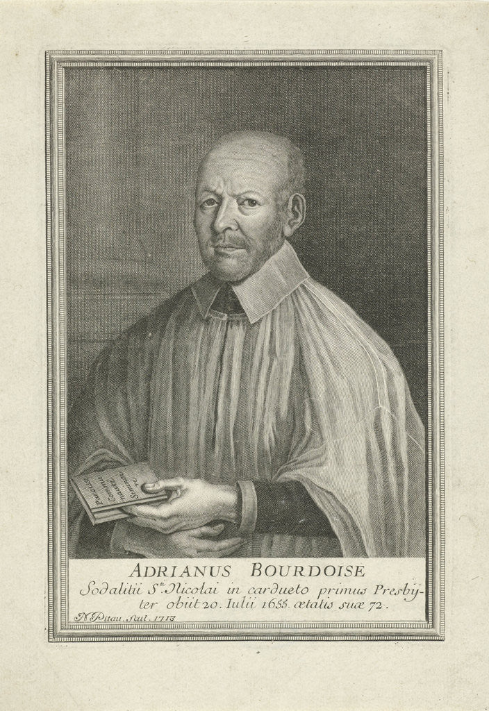 Detail of Portrait of a priest Adrian Bourdoisius, at the age of 72 by Nicolas Pitau II