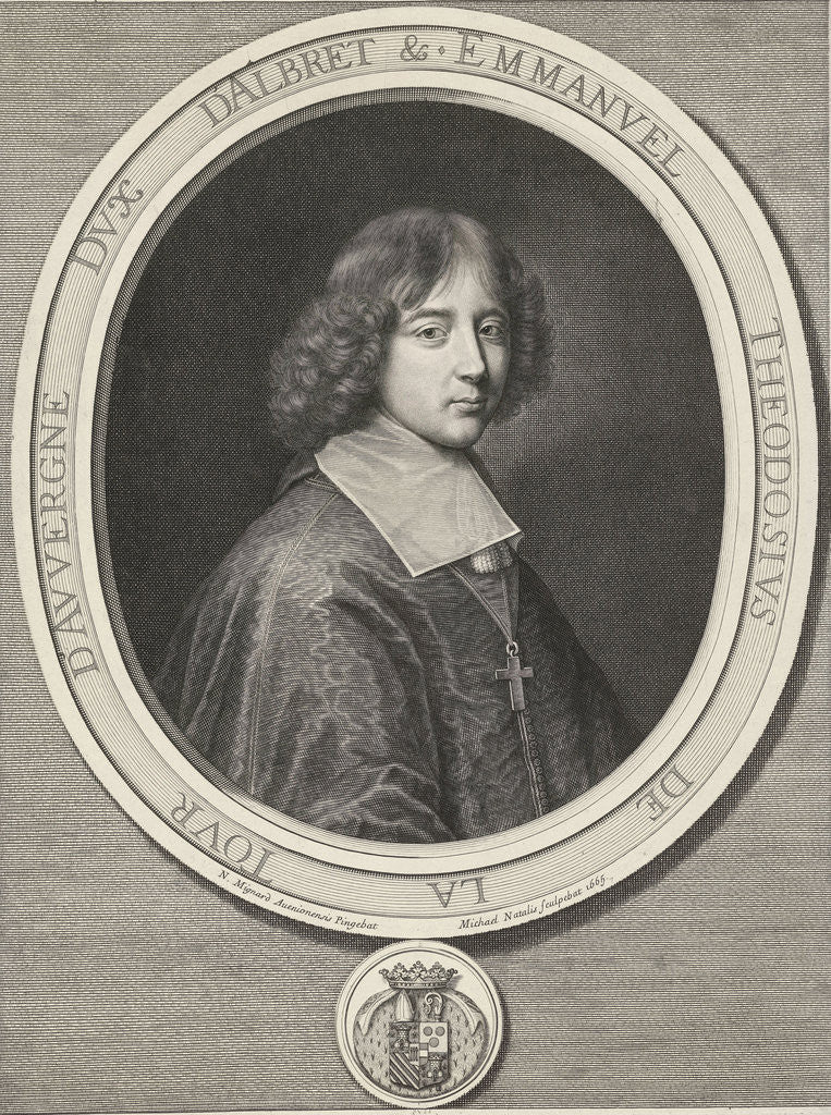 Detail of Portrait of Cardinal Emmanuel Theodore de la Tour d'Auvergne by Michel Natalis