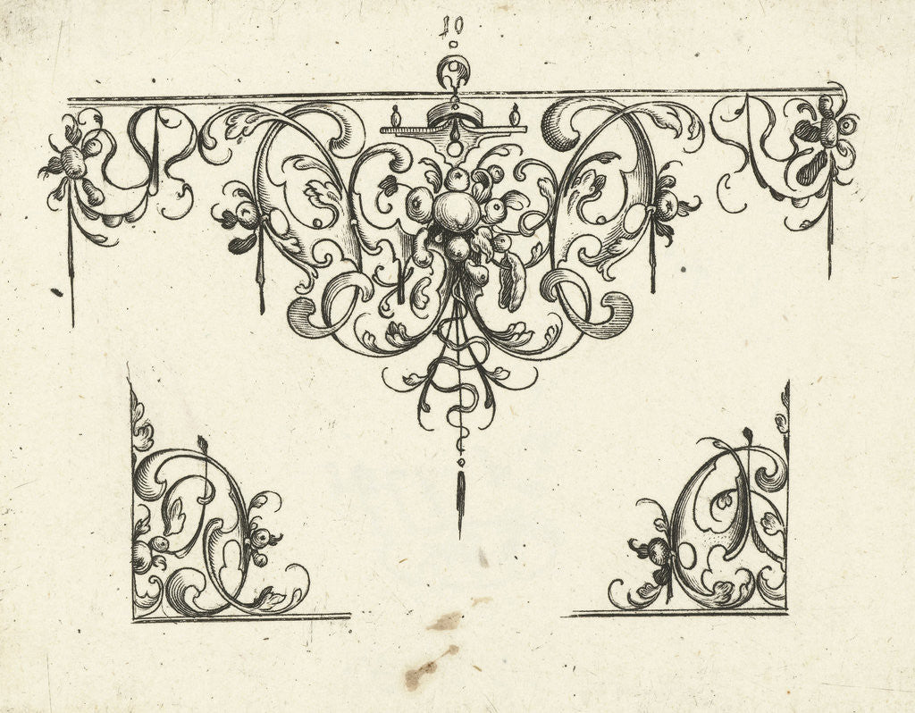 Detail of Ornament featuring a fruit trophy by Balthasar Caymox