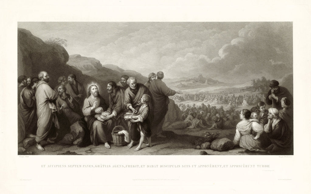 Detail of The miracle of the loaves and fishes by Goupil Cie