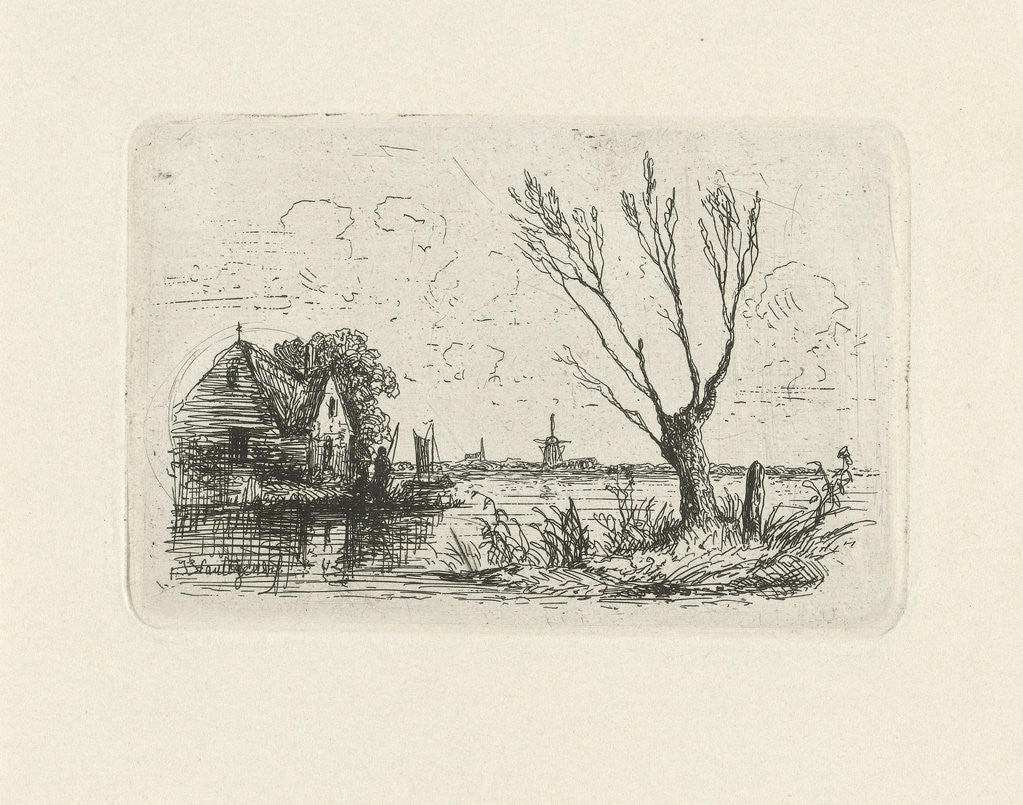 Detail of House on a waterfront by Joseph Hartogensis