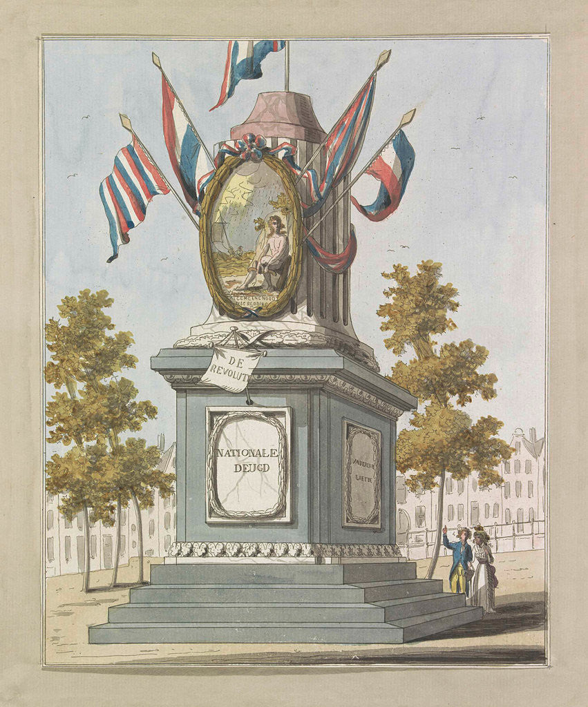 Detail of Revolution, decorations on the Place Royale, 1795 by Johannes Roelof Poster