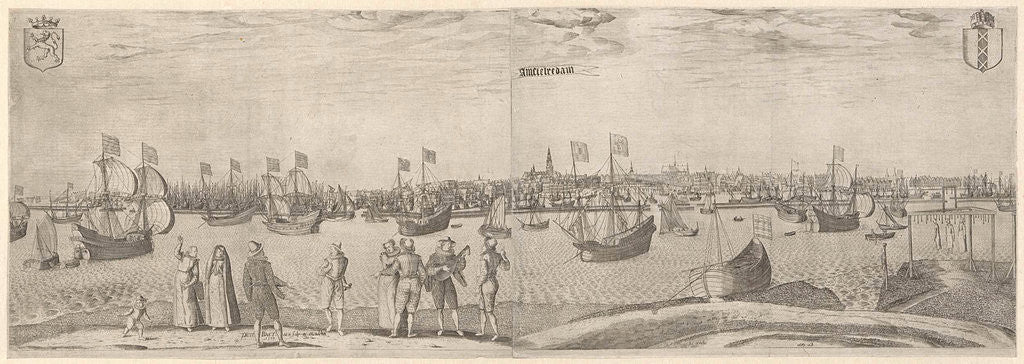 Detail of View of the city of Amsterdam on the IJ by Pieter Bast