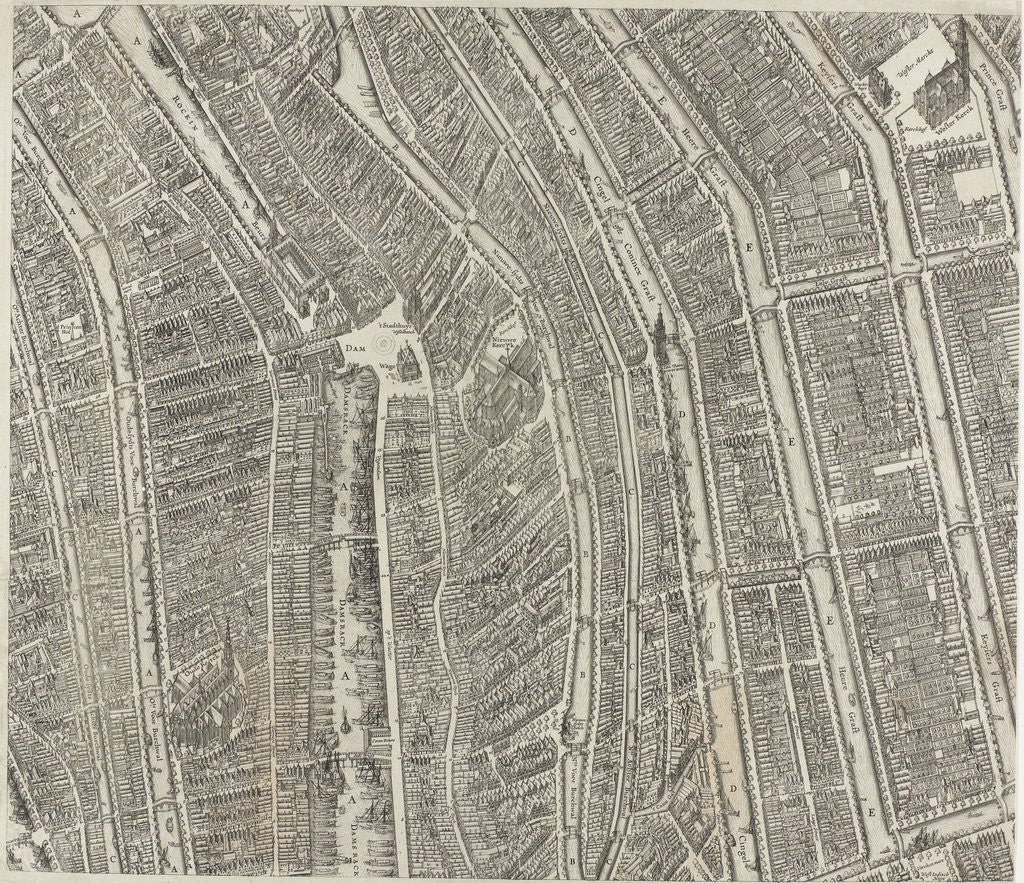 Detail of Map of Amsterdam (middle leaves), 1625 by Anonymous