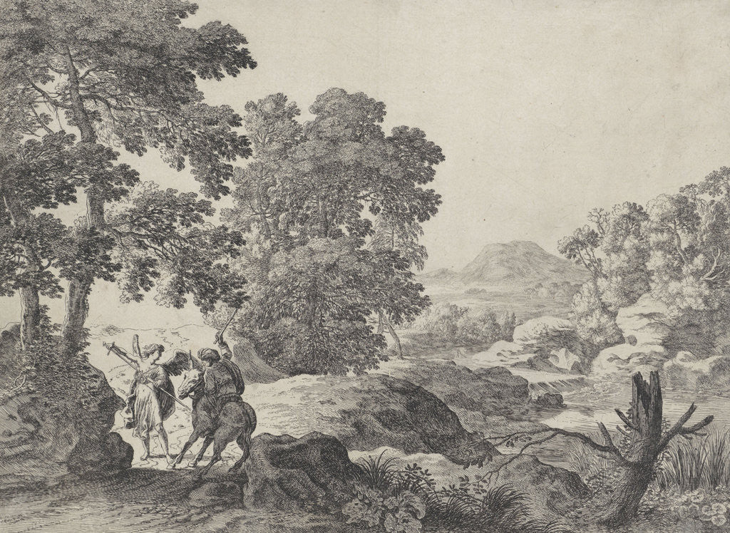 Detail of Balaam and the donkey with the angel by Herman van Swanevelt