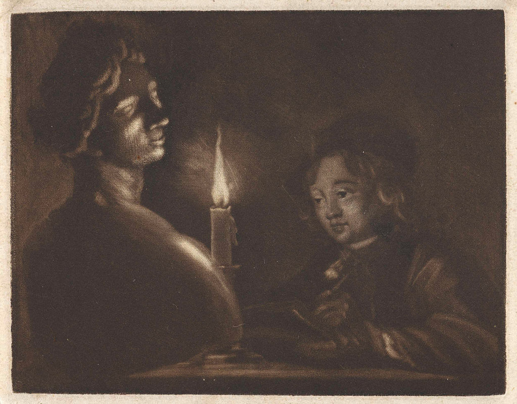 Detail of Drawing boy by Aert Schouman