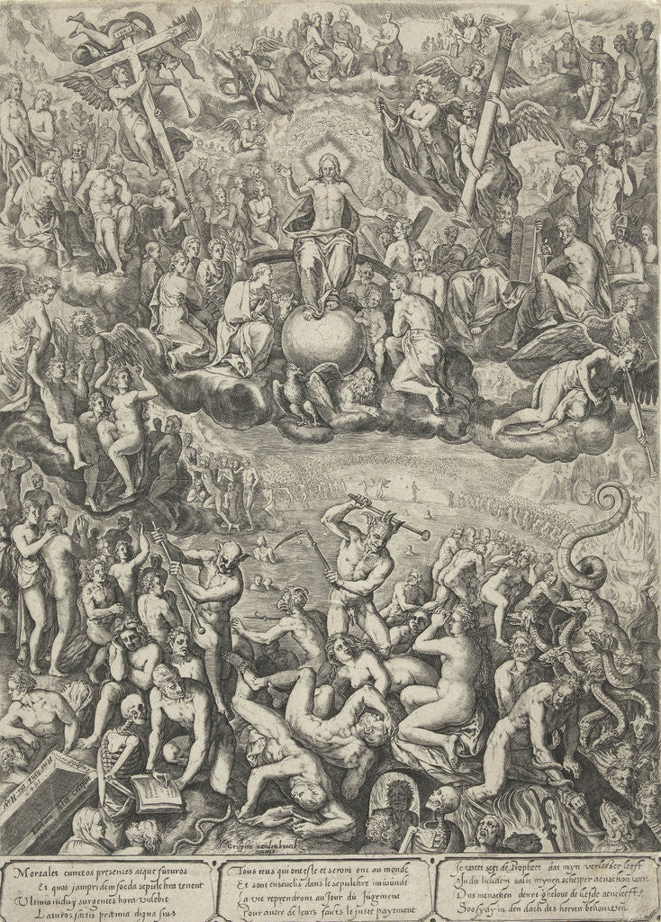 Detail of Last Judgment, Barbara van den Broeck by Hendrick Hondius
