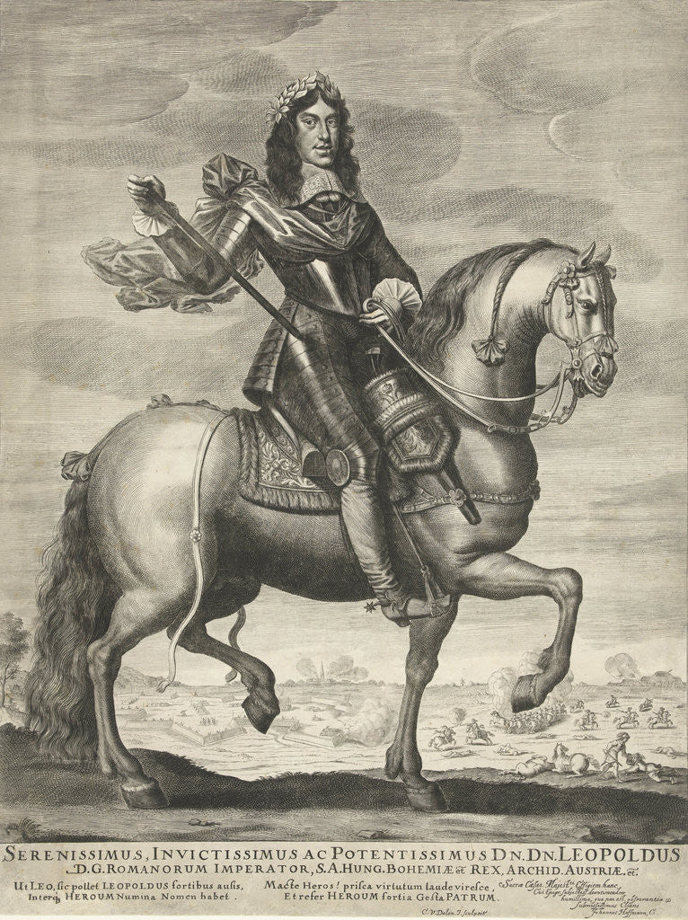 Detail of Portrait of Leopold I, Emperor of Germany, on horseback by Wallerant Vaillant