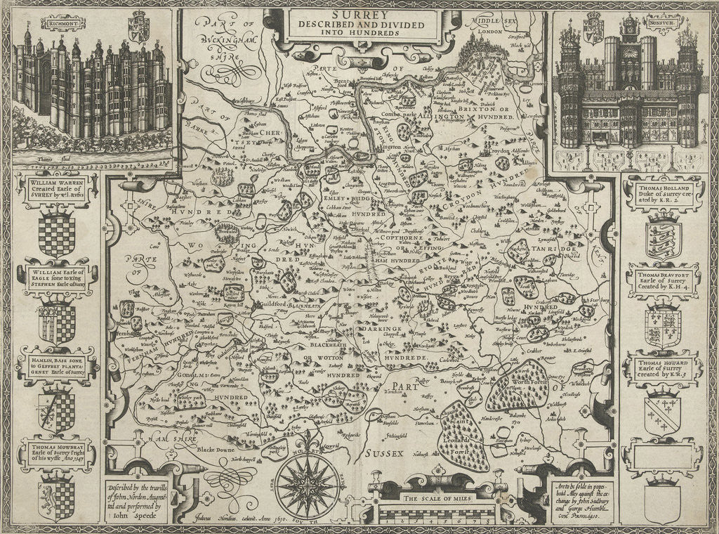 Detail of Map of Surrey by Anonymous