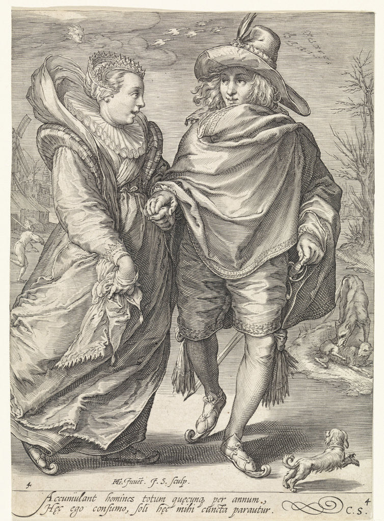 Detail of Winter by Cornelius Schonaeus