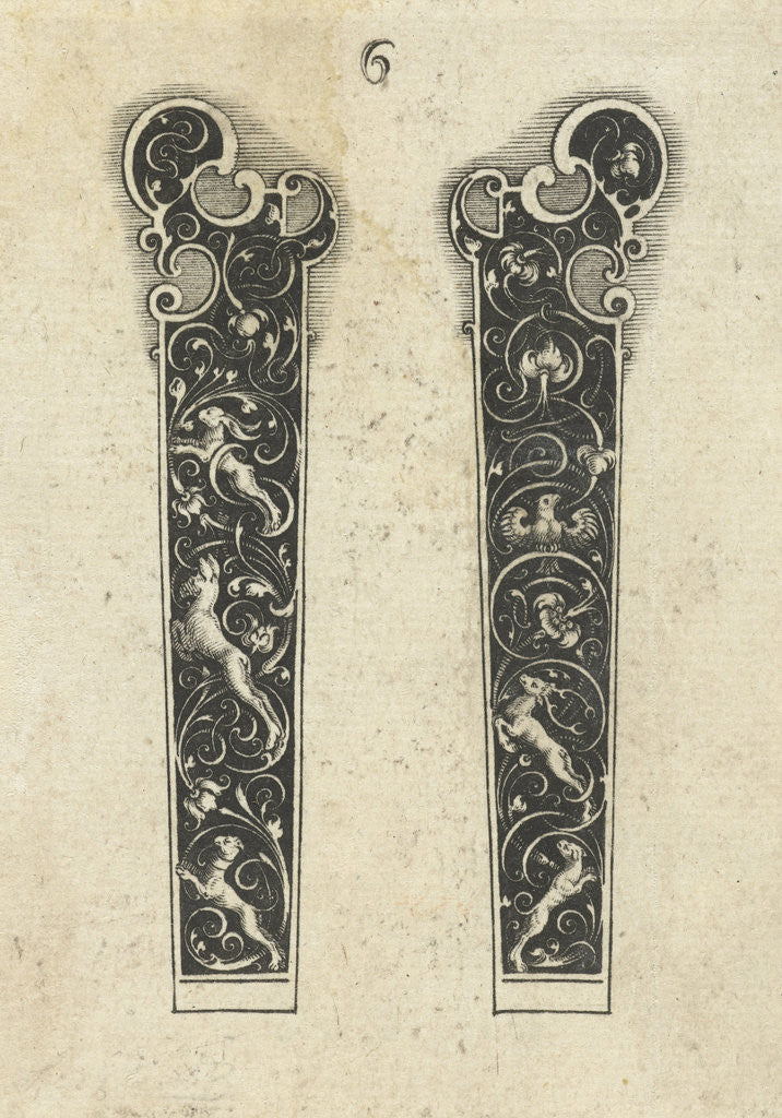 Detail of Two knife handles by Michiel le Blon