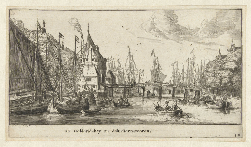 Detail of The Geldersekade and the Schreierstoren Amsterdam, The Netherlands by Cornelis Danckerts I