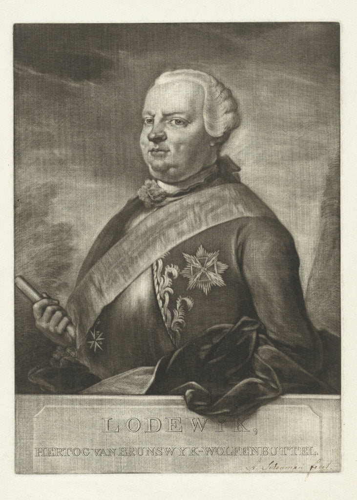 Detail of Portrait of Louis Ernst, Duke of Brunswick-Wolfenbüttel by Aert Schouman