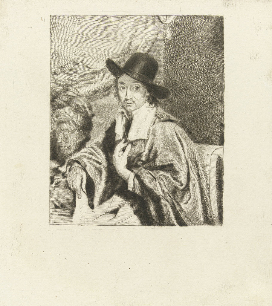Detail of Portrait of the painter Adriaen van Ostade by Adriaen van Ostade