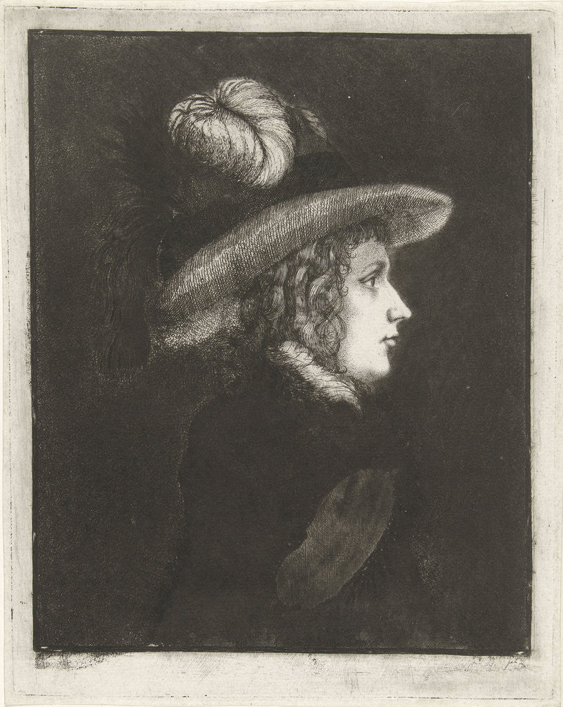 Detail of Portrait of a woman with hat by James Hazard