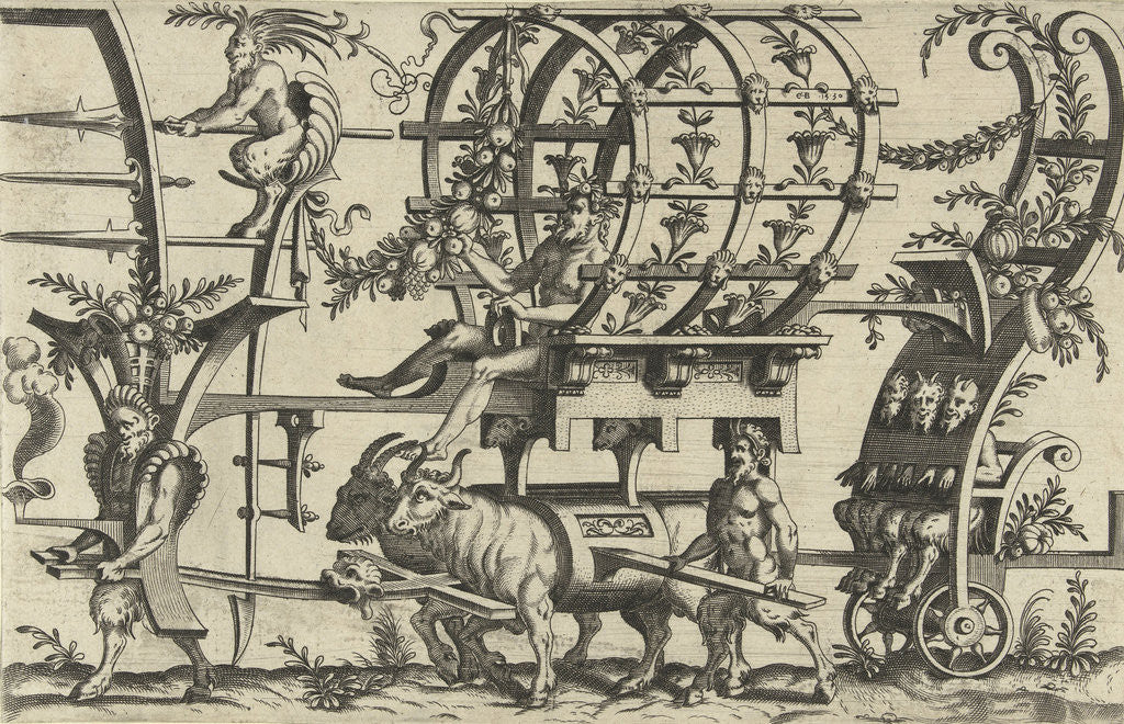 Detail of Chariot drawn by a satyr and two bulls by Cornelis Bos