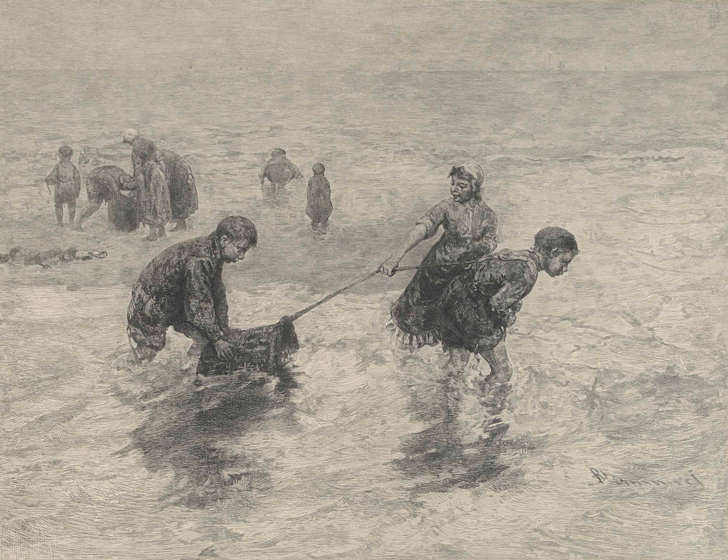 Detail of Children along the sea by Henri Wouters
