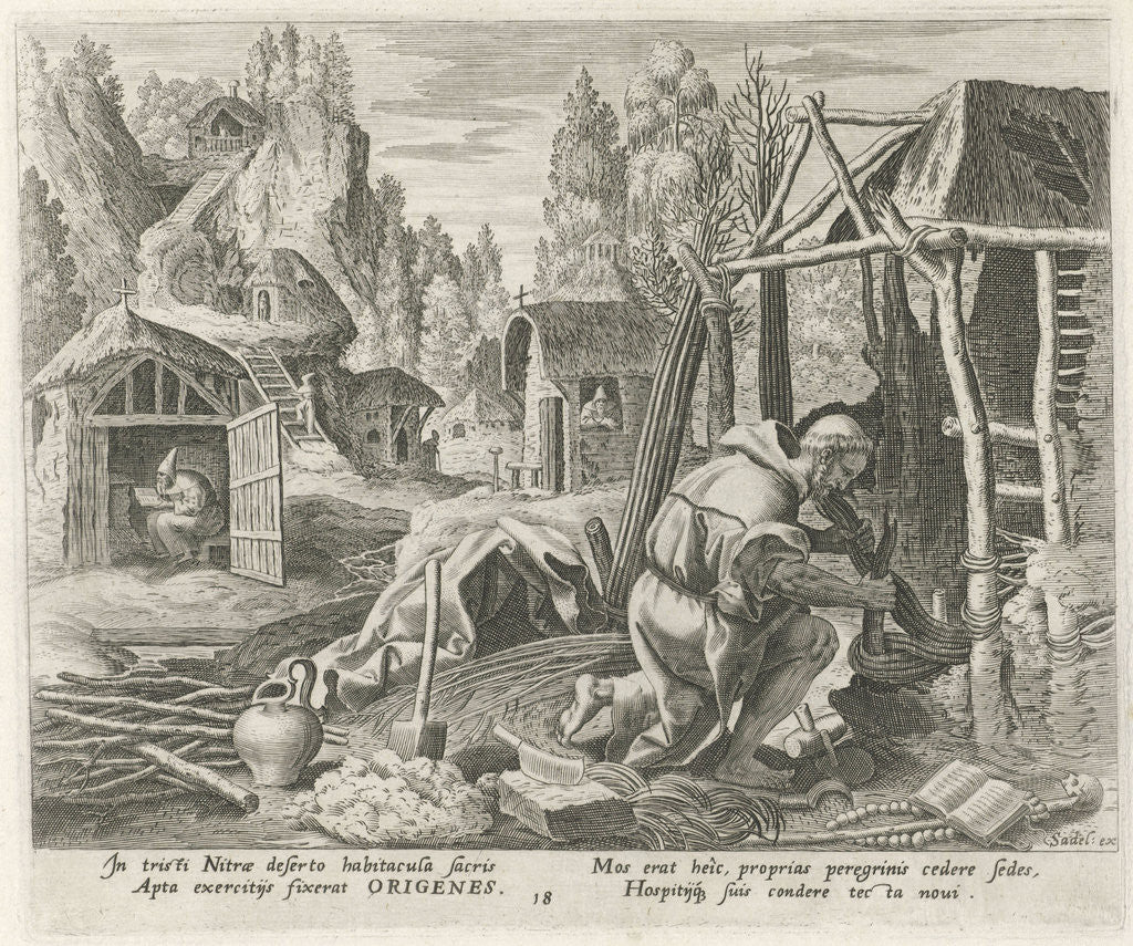 Detail of Hermits in the desert of Nitra by Maerten de Vos