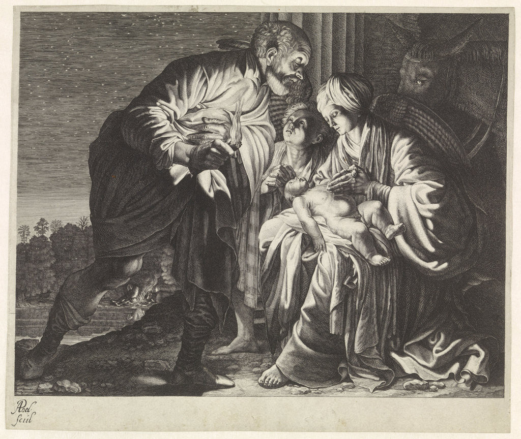 Detail of Angel warns Joseph to flee to Egypt by Adam Elsheimer