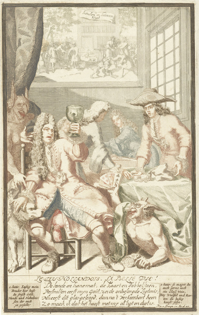 Detail of The card game by Pieter van den Berge