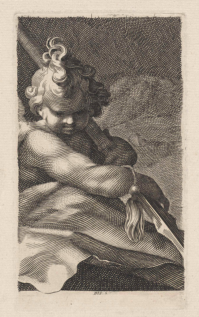Detail of Putto with a spear by Dirk Jurriaan Sluyter